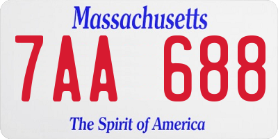 MA license plate 7AA688