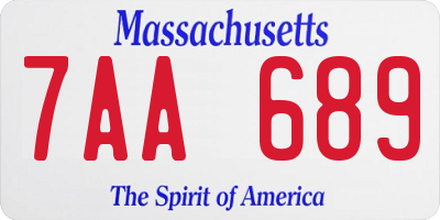 MA license plate 7AA689
