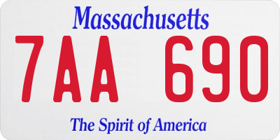 MA license plate 7AA690