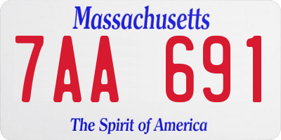 MA license plate 7AA691