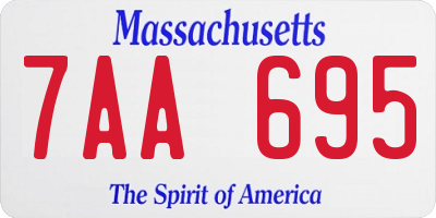 MA license plate 7AA695