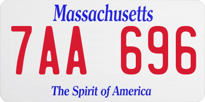 MA license plate 7AA696