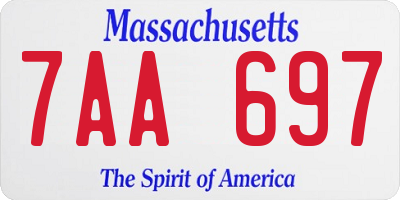MA license plate 7AA697