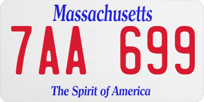 MA license plate 7AA699
