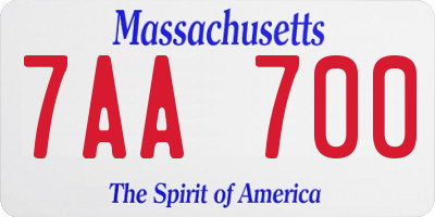MA license plate 7AA700