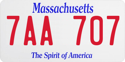 MA license plate 7AA707