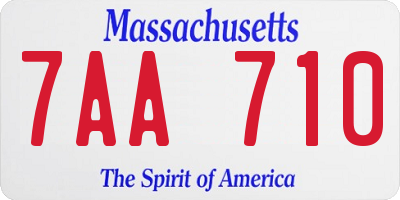 MA license plate 7AA710