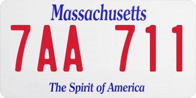 MA license plate 7AA711