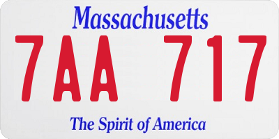 MA license plate 7AA717