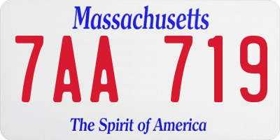 MA license plate 7AA719