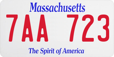 MA license plate 7AA723