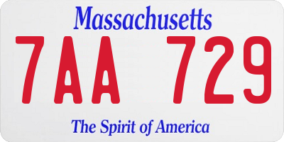 MA license plate 7AA729