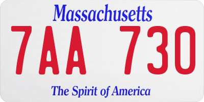 MA license plate 7AA730