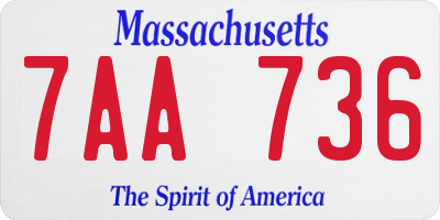 MA license plate 7AA736