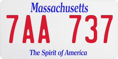 MA license plate 7AA737