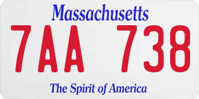 MA license plate 7AA738