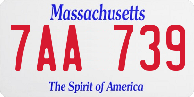 MA license plate 7AA739