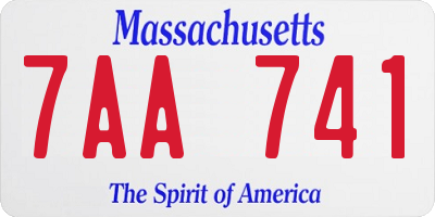 MA license plate 7AA741