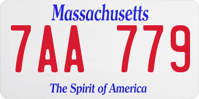 MA license plate 7AA779