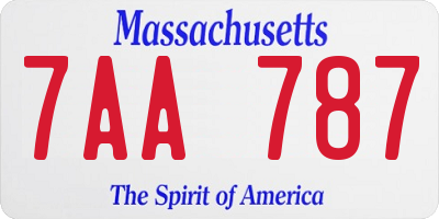 MA license plate 7AA787
