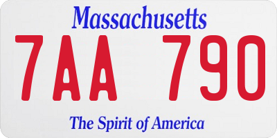 MA license plate 7AA790