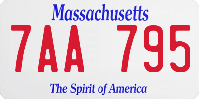 MA license plate 7AA795