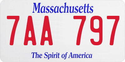 MA license plate 7AA797