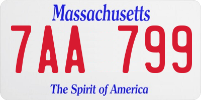 MA license plate 7AA799