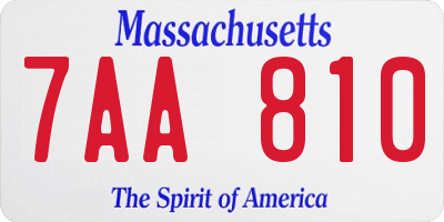MA license plate 7AA810