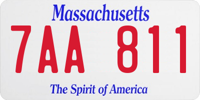 MA license plate 7AA811