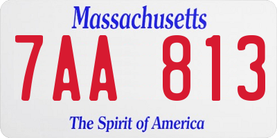 MA license plate 7AA813