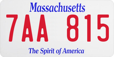 MA license plate 7AA815
