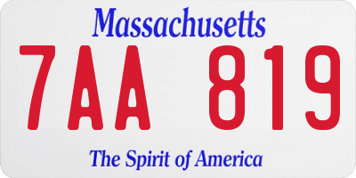 MA license plate 7AA819