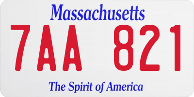 MA license plate 7AA821