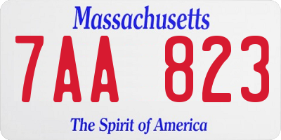 MA license plate 7AA823