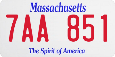 MA license plate 7AA851
