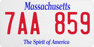 MA license plate 7AA859