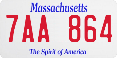 MA license plate 7AA864