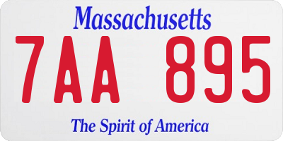 MA license plate 7AA895