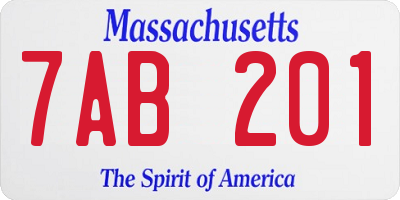 MA license plate 7AB201