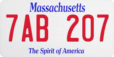 MA license plate 7AB207