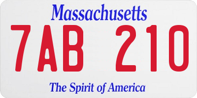 MA license plate 7AB210