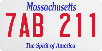 MA license plate 7AB211