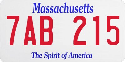 MA license plate 7AB215