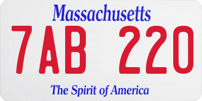 MA license plate 7AB220