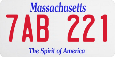 MA license plate 7AB221