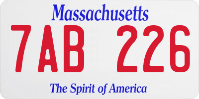 MA license plate 7AB226