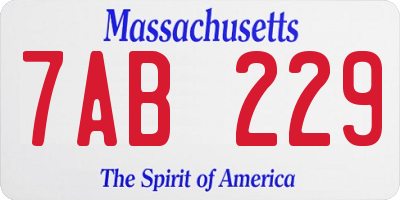 MA license plate 7AB229