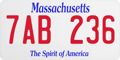 MA license plate 7AB236