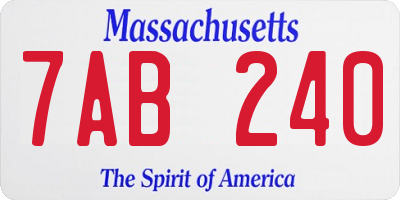MA license plate 7AB240